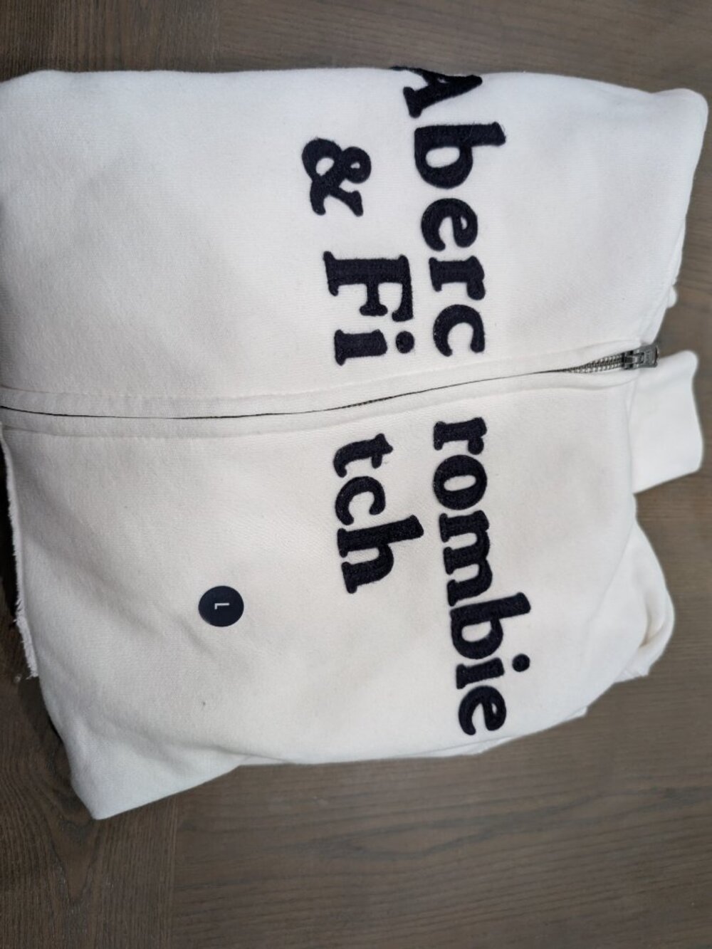 Abercrombie and Fitch Y2K style women's logo cozy white hoodie